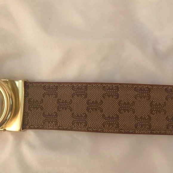 Itiezy fashionable tan belt with gold G buckle. NWOT - Picture 4 of 16
